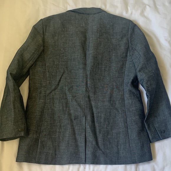 rag&bone NY navy cotton/hemp US made shawl collar single button boxy blazer EUC - Picture 5 of 8